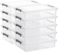 Citylife 10 PCS Plastic Storage Bins with Latching Lids Portable Project Case Clear File Box Stackable Storage Containers for