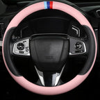 Cxtiy Steering Wheel Cover for BMW X1 X2 X3 X4 X5 X6 330i 530i 740i iX1 iX3 i4 i5 M3 M5 (Pink, Standardized(14.5'-15'))