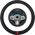 Suede Steering Wheel Cover,Compatible with BMW 325 330 525 530 540 745 M3 M5 X5 Suede Leather Sport Non-Slip Wheel Cover Car Interior Accessories 15.5 16 inch for Man and Women