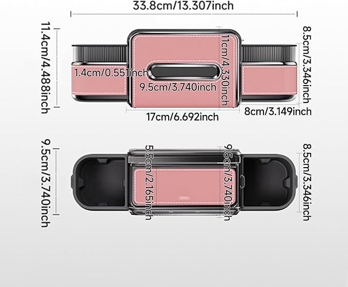 Multifunctional Car Seat Back Organizer Box with Drink Cup Holder, Makeup Mirror, Tissue Box& Hooks for Car Seat Back, New Upgrade Car Headrest Backseat Organizer Suitability for Wife, Girlfriend