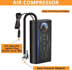 AUTODECO 105 PCS Roadside Car Emergency Assistance Kit with Portable Air Compressor Jumper Cables
