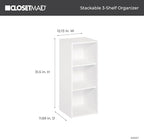 ClosetMaid #8987 Stackable 3-Shelf Organizer, White