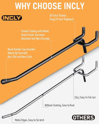 INCLY 60 Pack 6 Inch Black Pegboard Hooks, 1/4" Heavy Duty Peg Board Shelving Hooks Accessories, Peg Board Tool Hangers Only 
