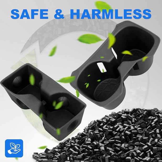 TUYICIN 2PCS Cup Holder Inserts for 2019-2021 Toyota RAV4 Accessories, TPE Center Console & Rear Row Seat Drink Holder Set No
