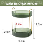 shuang qing Rotating Makeup Organizer for Vanity, High-Capacity Skincare Make Up Storage Perfume Organizers Cosmetic Dresser 