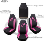 Flying Banner Butterfly car seat Covers ful Set Fashion Universal Lady Woman Female Rear Bench Split Colorized (2 Fronts, Pin