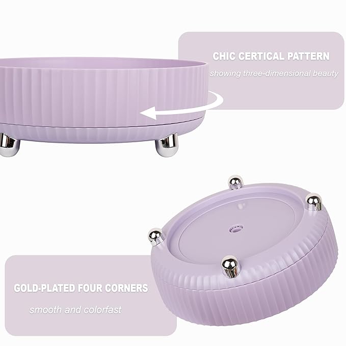 Anyoifax Makeup Perfume Organizer Tray 360 Degree Rotating Lazy Susan Skincare Lotion Organizer Spinning Cosmetics Storage fo