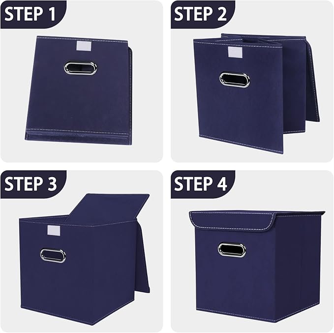 Closet Organizers Fabric Storage Bins With Lids Collapsible Cube Storages Organizer Basket With Handles,Storage Boxes for Clo