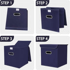 Closet Organizers Fabric Storage Bins With Lids Collapsible Cube Storages Organizer Basket With Handles,Storage Boxes for Clo