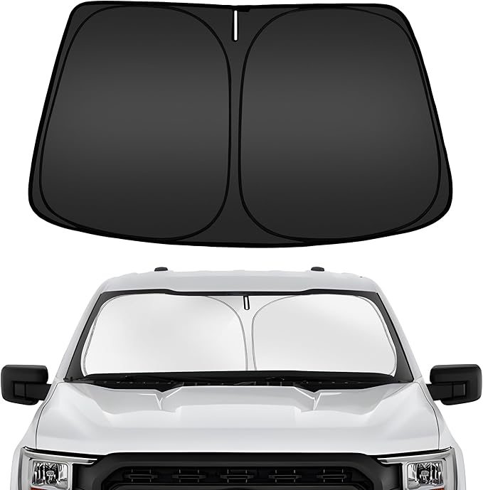 ARISMOTOR Windshield Sun Shade for Ford F-150 F150 2021-2025 2026, Custom Fit Foldable Front Window Sunshade Sun Visor Protector, Block UV Rays Keep Your Car Cooler