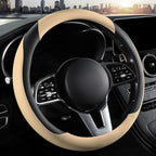 Car Steering Wheel Cover, Microfiber Leather Steering Wheel Cover Universal Fit 14.5-15 inch Anti-Slip Comfortable Breathable
