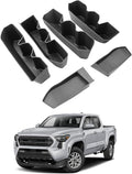 ECOZEN Door Pocket Organizer Set For 2024-2026 Toyota Tacoma - 4 Pcs TPE Door Side Storage Tray Compatible With Tacoma 2024-2026 Interior Accessories - Protection & Easy to Clean - Double Cab Only