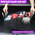 Car Seat Organizer, Collapsible Passenger Seat Organizer with 4 Compartments & 7 Mesh Pockets, Auto Front/back Seats Storage Box, Vehicle Travel Organize Accessory for Kids, Adults (Black)