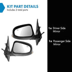 TRQ 2 Piece Driver and Passenger Side Mirror Assembly Set Electric Adjustment Heated No Memory Black Compatible with 2014-201