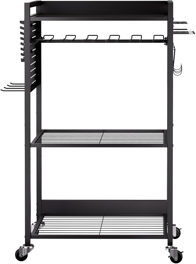 VEVOR 4-Tier Tool Organizer Cart, 150 lbs Load Capacity, Floor Stand Rolling Drill Holder and Stability Storage Rack, Heavy D