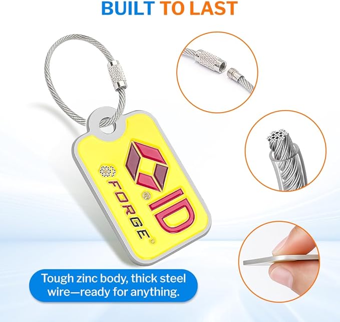 Forge Lost and Found Luggage Tags, Global Luggage Tracking Tag, WorldTracer Compatible, Travel Sentry Powered Baggage ID Syst