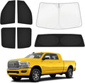 KUST Car Window Shades for Dodge RAM 2500/3500 2010-2025 2026 Windshield Sun Shade Side Window Cover UV Block Privacy Protection Ram Accessories for Camping Blackout Rear Back Full Set 6PCS
