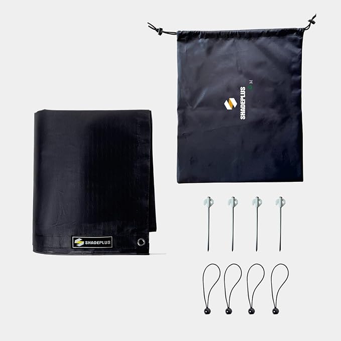 RV Awning Sun Shade Screen 8'x13'3''(Fit for 14' Awning),Black Mesh Shade Screen with Zipper,Universal Trailer Camper Awning Screen with Complete Kits,Improves Shadow and Privacy.