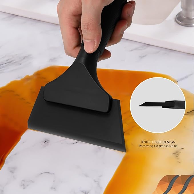 EHDIS Window Tint Tool Mini Quarter Window Squeegee Small Rubber Scraper Kit for Front Windows Rear Glass Shower Cleaning, Auto Car Glass Film Installation