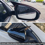 Compatible with Kia Forte Mirror Cover 2019 2020 2021 2022 2023 2024, Accessories Car Exterior Door Ox Horn Side Rearview Mirror Guard Cover Trim Caps (Glossy Black)