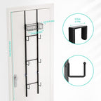 HapiRm Over Door Hat Rack - 2 Packs Wall Mounted Hat Holder with 6 Hooks and Metal Basket Design, Baseball Cap Organizer Stor