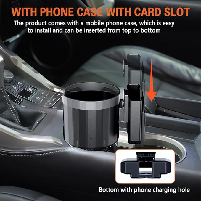 Car Cup Holder Expander, Cup Holder Insert, Cup Holder Extender Adapter for Car with Expandable Base, Interior Accessories Car Drink Holder Expander Compatible with 14-46 oz Bottles