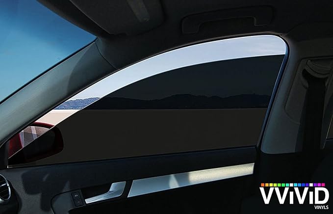 VViViD Transparent Colorful Vinyl Window Tinting Sheets (1.49ft x 5ft, Dark Black Tint)