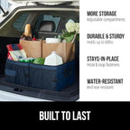 GORILLA GRIP Large Capacity Sturdy Trunk Storage Organizer, Slip and Water Resistant Collapsible Organization Container for