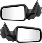 TRQ Driver & Passenger Side Power Heated Mirror Set Smooth Black Textured Compatible with 2008-2011 Ford Focus FO1320319 FO13