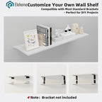 Floating Shelf Board for Wall 5/8" – No Brackets – 36" L x 12" W x 0.6" T White Melamine Wood Floating Shelves for Bathroom, 