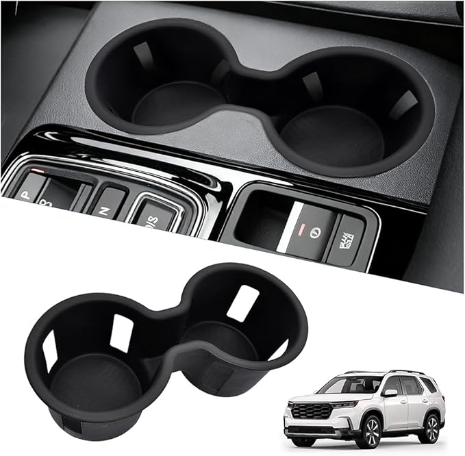 Cup Holder Inserts Compatible with Honda Pilot 2023 2024 2025 Accessories, Non-Slip TPE Center Console Cup Holder Protector Organizer for Honda Ridgeline&Passport 2024 2025 Accessories