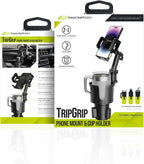 Bracketron Cup Holder Phone Mount for Car - TripGrip 2-in-1 Expandable Phone Holder with 360° Rotation & Ultra Stable Folding Support Legs, Fits Devices up to 3.5"