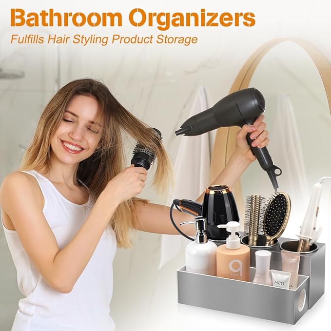 GFWARE Hair Tool Organizer - Bathroom Vanity Organizers and Storage, Hair Styling Accessories Hot Tools Organizer Hair Dryer,