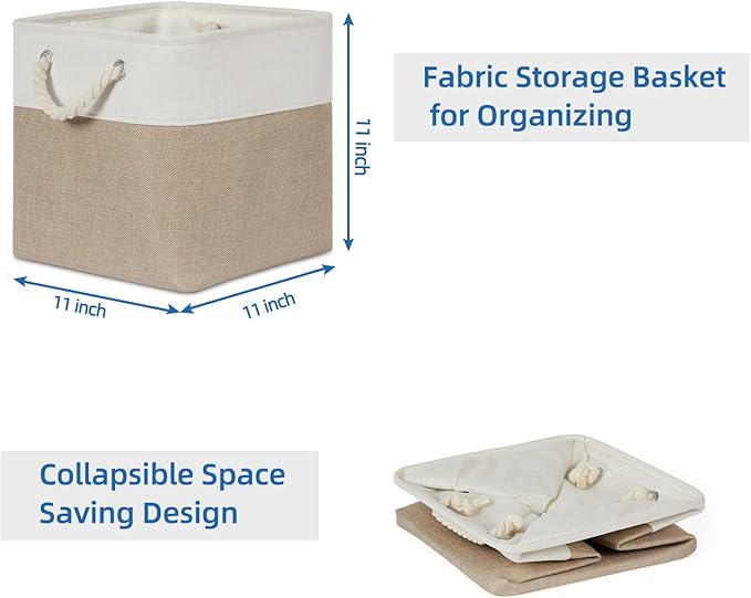 Temary Cube Storage Bins 11 x 11 Fabric Storage Baskets 4 Pack Storage Cubes Baskets for Gift Empty, Cube Organizer Bins Clot