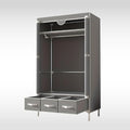 Portable Wardrobe Closet with Shelves & Drawers - Light Grey Oxford Fabric Clothes Organizer for Bedroom, Dorm Room - Waterpr
