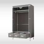 Portable Wardrobe Closet with Shelves & Drawers - Light Grey Oxford Fabric Clothes Organizer for Bedroom, Dorm Room - Waterpr