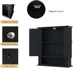 Bathroom Cabinet Wall Mounted| Over the Toilet Storage Cabinet with 2 Doors & Adjustable Shelf, Hanging Wall Cabinet, Upper C