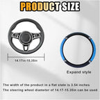 Bling Soft Leather Steering Wheel Cover, 15 Inch Colorful Rhinestones Auto Elastic Protector with Crystal Diamond for Women G