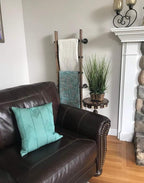 Rustic Industrial Pipe and Wood Blanket Ladder - Wood Quilt Ladder - Rustic Quilt Blanket Ladder - Pipe Decor Blanket Ladder 