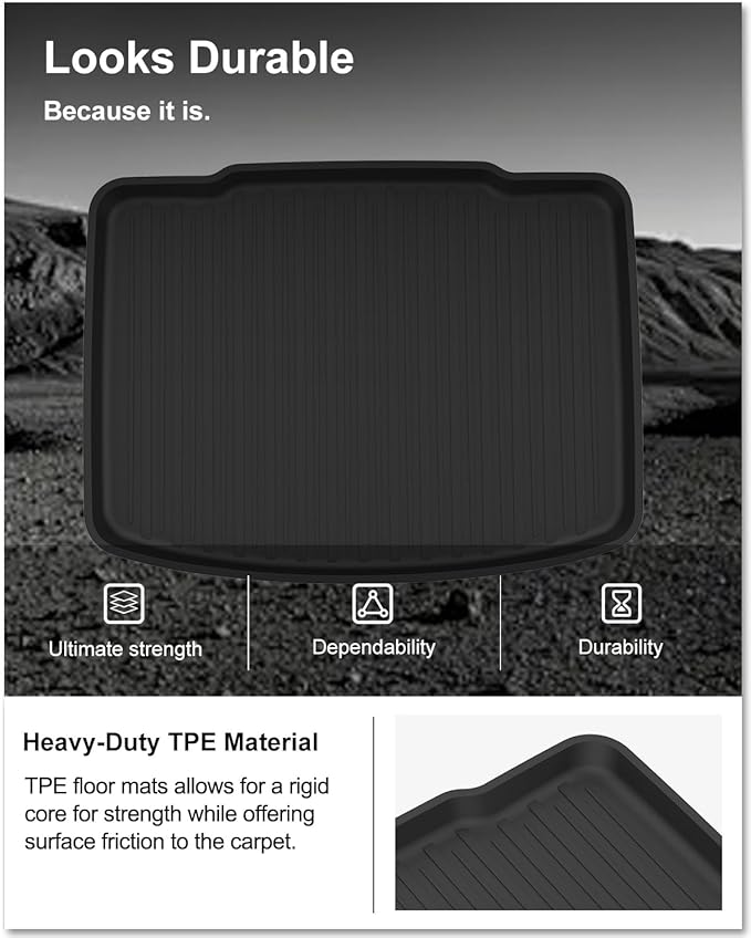 KIWI MASTER Cargo Mat for 2017-2022 Honda CR-V (Tray in Lower Position), Custom Fit All Weather Rear Cargo Liner, Heavy Duty TPE Tray Trunk Mat, Black