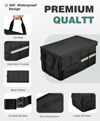 FLORICH Trunk Organizer with Breathable Shoe Storage for Suv, Waterproof Car Organizers Collapsible, Large Trunk Organizer Bac