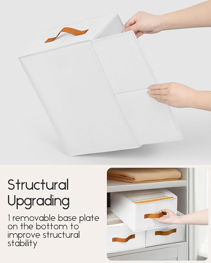 Homsorout Closet Organizers and Storage - Fabric Clothes Organizer with Handles, Foldable Jeans Organizer for Clothes, Drawer