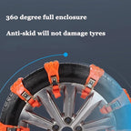 8 Pcs Chains On Wheels,1 Min Quick Fit Easy Installation Tire-Chains,Emergency Non-Slip Cable for Winter Driving on Snow, Ice
