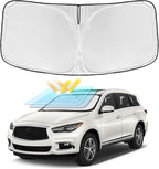 for Infiniti QX60 2014-2025 2026 Windshield Sun Shade - 4 Layers Car Sunshades for Front Windows Shade Cover Custom Fit QX60 Sun Visor 250T Retractable Shade Blocks UV Rays Car Accessories