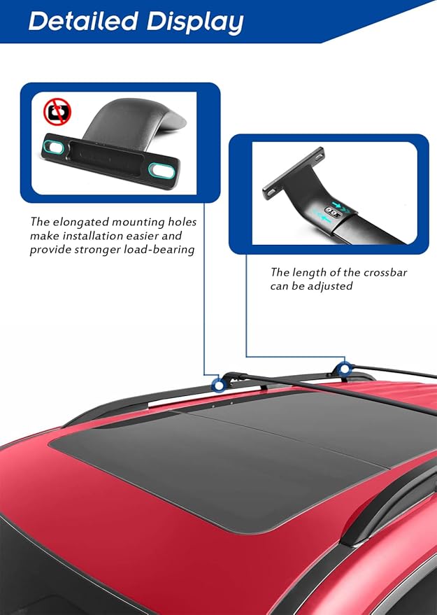 Enhanced 220 LBS Roof Racks for 2023 2024 2025 2026 Honda Pilot, All Aluminum Alloy Cross Bars, Upgraded from The OE-Style Cross Rails