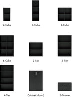 Homes: Inside + Out Apexa 3-Cube Storage Organizer Shelves, Stackable Wood Bookcase Fits Cubby Bins for Organization, Dorm Te
