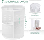 seinlife 360 Rotating Makeup Organizer,DIY Adjustable Spinning Holder,Foldable Cosmetic Storage Display box,Large Capacity Ma