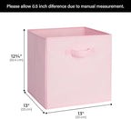 Cupic Cupid 13x13 Storage Cubes, 6 Pack Open Storage Bins with Handles, Storage Cube Organizer for Clothes and Toys, Collapsi