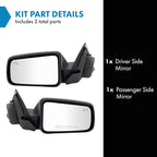 TRQ Driver & Passenger Side Power Heated Mirror Set Smooth Black Textured Compatible with 2008-2011 Ford Focus FO1320319 FO13