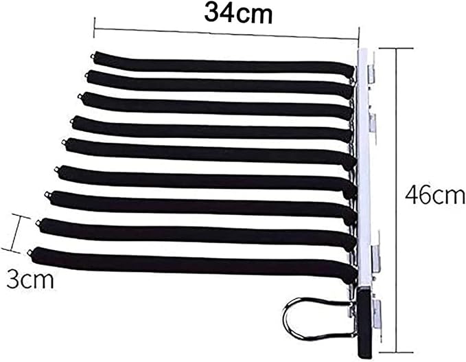 Pull Out Clothes Rail Extendable Pull Out Closet Rod - Wardrobe Pull-Out Trousers Rack, Expandable Wardrobe Rack 9 Trouser Wa